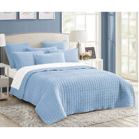 7 piece vintage stone wash comforter set queen blue