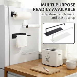 Self-Adhesive Paper Towel Holder Rack for Kitchen Rolls and Wrap Storage - White x 1 unit