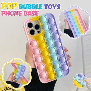 Rainbow Pop Fidget Toys Push It Bubble Phone Case For iPhone 7 8 Plus X XR 11 12 Pro Max - iPhone 12