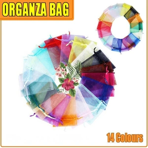 50 pcs Organza Bag Sheer Bags Jewellery Wedding Candy Packaging Sheer Bags 7*9 cm - Red/50PCS