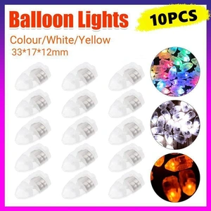 10PCS LED Balloon Lamp Lights Lantern Light Balloons Glow Christmas Party - White