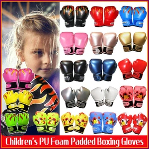 Boxing Sparring Training Gloves MMA Kickboxing Punching Gloves for Practice Sessions - Blue [Map Pattern]