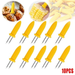 BBQ Corn Holders Set of 10 Reusable Stainless Steel Skewers for Kitchen and Grill