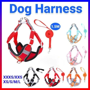Dog Harness Cat Lead Puppy Leash Vest Mesh Breathe Adjustable Braces Small Pet Red - L