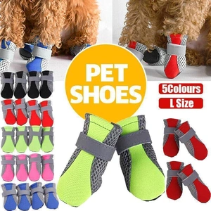 4PCS L Size Anti Slip Waterproof Protective Dog Shoes Rain Boots Pet Socks Booties - Red