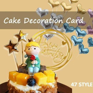 Happy Birthday Acrylic Cake Topper Cake Decoration Golden Silver Party - Gold-Z7 Acrylic