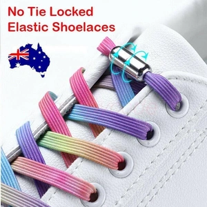 No Tie Locked Elastic Shoelace Shoe Lace Lazy Laces Sneakers Sports - NO.21 Royal Blue