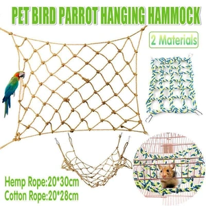 Hanging Climbing Net for Birds and Small Pets Cotton or Hemp Rope Cage Hammock - Hemp Rope