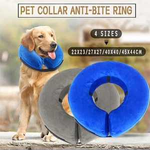 Blue Pet Dog Inflatable Soft Healing Collar Cone Wound Medical Cat Protective Jackets - S (22*23CM)