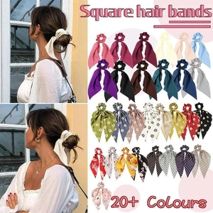 Chiffon Ponytail Scarf Bow Elastic Hair Rope Tie Scrunchies Ribbon Hair Bands - 7