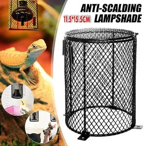 Round Reptile Heat Lamp Light Bulb Mesh Cage Protector Enclosure 11.5X15.5Cm Au