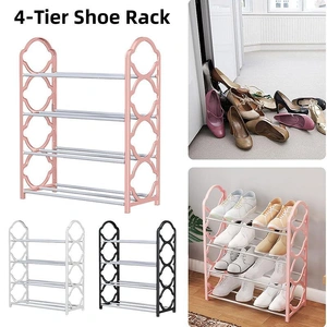 Four Layer Shoe Rack Storage Organizer Multi Tier Shoe Shelf for Entryway Closet - Black