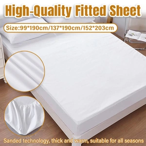 Waterproof Mattress Protector Fitted Sheet Bed Cover for Single King Single Double Queen - 99x190cm