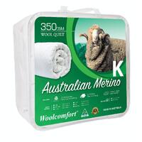 Aus Made Merino Wool Quilt 350GSM 240x210cm King Size