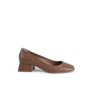 Leather Heeled Ballerina Shoes - 38 EU