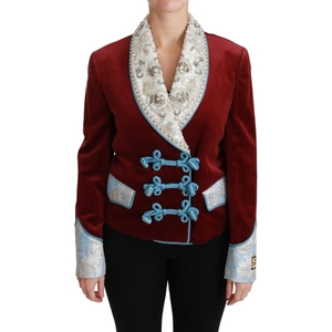 DOLCE & GABBANA Double Breasted Blazer with Baroque Detailing 44 IT Women