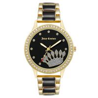 Gold Fashion Analog Watch with Rhine Stone Facing One Size Women