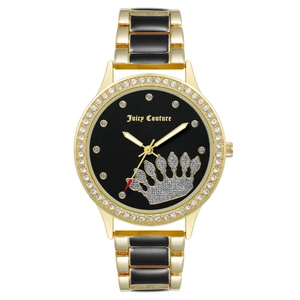 Gold Fashion Analog Watch with Rhine Stone Facing One Size Women