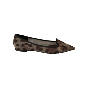 Leopard Print Loafers with Pointed Toe and Leather Insole 39 EU Women
