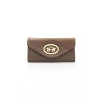 Leather Flap Wallet with Magnetic Closure One Size Women