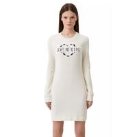 Cotton Blend Dress with Metallic Rubber Logo 44 IT Women
