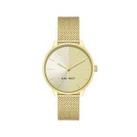 Gold Analog Bangle Watch with Dual Time Functions One Size Women