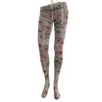 Floral Print Nylon Micro Mesh Tights M Women