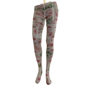 Floral Print Nylon Micro Mesh Tights M Women