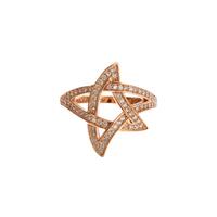 Authentic NIALAYA Pink Gold Plated Ring with Clear CZ 56 EU Women