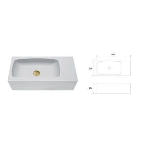 New Concrete Cement Wash Basin Counter Top Matte Clay Red Wall Hung Curved Basin