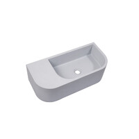New Concrete Cement Wash Basin Counter Top Matte Light Grey Wall Hung Basin