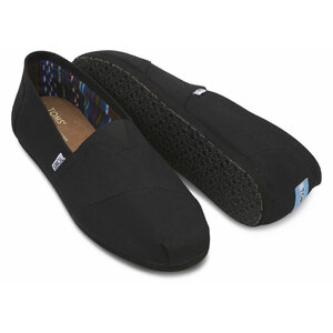 TOMS Mens Canvas Epadrilles Alpargata Shoes Slip On Classic - Black On Black - US 10