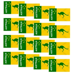 12x Australian Green and Gold/Yellow Flag w/ Kangaroo ‚Äì 90x150cm Australia Day