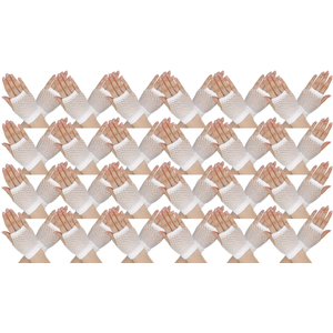 24 Pair Fishnet Gloves Fingerless Wrist Length 70s 80s Costume Party - White