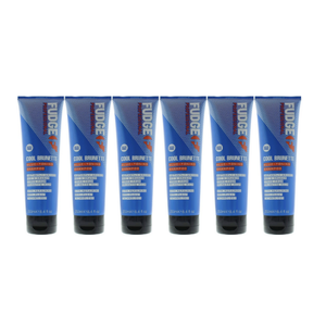 6x Fudge 250ml Blue Toning Shampoo - Erases Red & Orange from Cool Brunette Hair