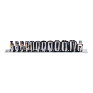 1/4" 12pc Multi-Socket Wrench Set Chrome Metric/Imperial TX Bi-Hex Square