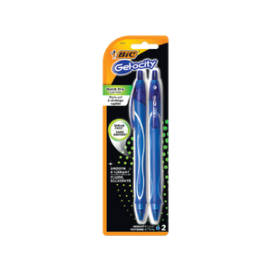 BiC Gel-Ocity Quick Dry Gel Pen Medium Blue (0.7 mm) -1 Pack of 2 units