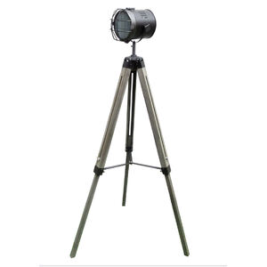 139cm Nautical Tripod Floor Lamp w Steel Grey Lamp Head Searchlight Spot Light Modern