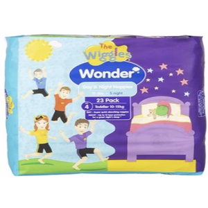 Wonder Pk23 the Wiggles Day & Night Nappies Toddler 10-15 Kg Size 4