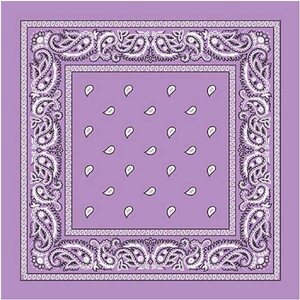 BANDANA Paisley 100% COTTON Head Wrap Durag Bandanna Summer Biker Scarf Mask - Lilac
