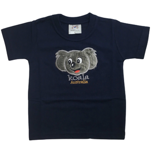 Kids KOALA AUSTRALIA T Shirt Tee Souvenir Gift Childrens Child 100% Cotton Top - Navy - 6