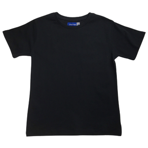 KIDS PLAIN T SHIRT Childrens Child 100% COTTON Boys Girls Basic Blank Tee Top - Black - 10