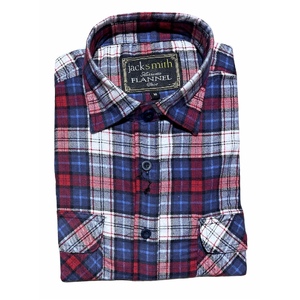 Mens Flannelette Long Sleeve Pullover Shirt 100% Cotton Flannel - Half Placket - Red Check - 3XL