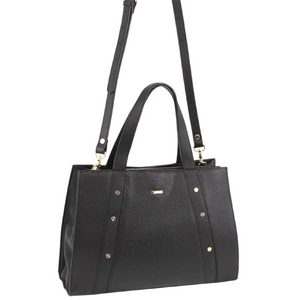 Morrissey Womens Italian Structured Leather Bag Tote Handbag Ladies - Black