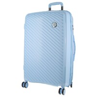 Cardin Inspired Milleni Checked Luggage Bag Travel Carry On Suitcase 75cm (124L) - Blue
