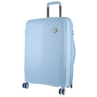 Cardin Inspired Milleni Checked Luggage Bag Travel Carry On Suitcase 65cm (82.5L) - Blue
