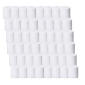 48x Premium Church Candle Pillar Candles White Unscented Lead Free 36Hrs - 7*7cm