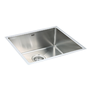 490x440mm Handmade Stainless Steel Undermount / Topmount Kitchen Laundry Sink with Waste