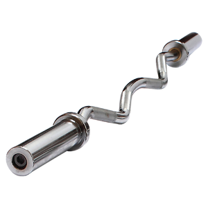 Chrome Olympic Curl Bar Barbell Heavy Duty EZ with Spring Collars