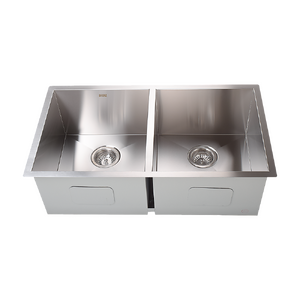 820x457mm Handmade Stainless Steel Undermount / Topmount Kitchen Laundry Sink with Waste
